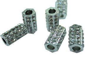 Трубочки зі стразами 16х20мм: Сірий