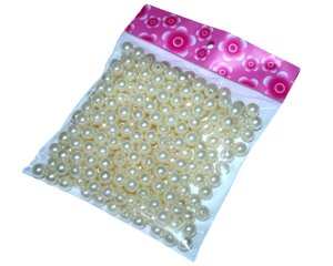 Бусинки пластмасові 100г/Ø10мм: Бежевий