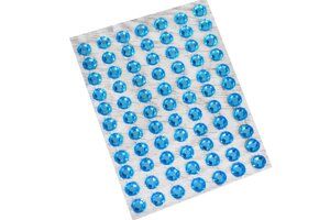 Стрази самоклейні пластмасові блакитні 5мм/72 шт