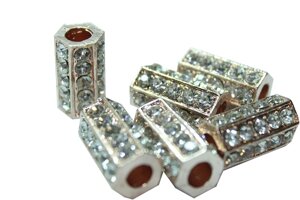 Трубочки зі стразами 16х20мм: Бронзовий