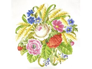 Схема для вишивання хрестиком Квадрат на канві 49х49 см: Польові квіти