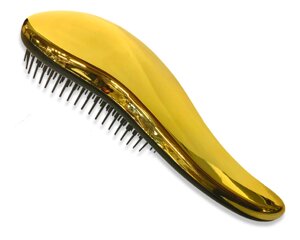 Гребінець / масажка для волосся маленька з м'якими зубчиками блискуча 15см: Золотистий