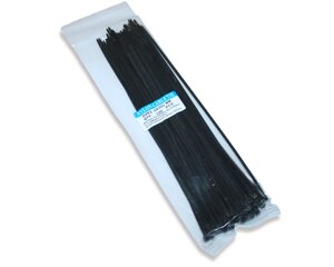 Стяжка / Хомут для кабелю пластиковий чорний 3.6х300мм / 100шт
