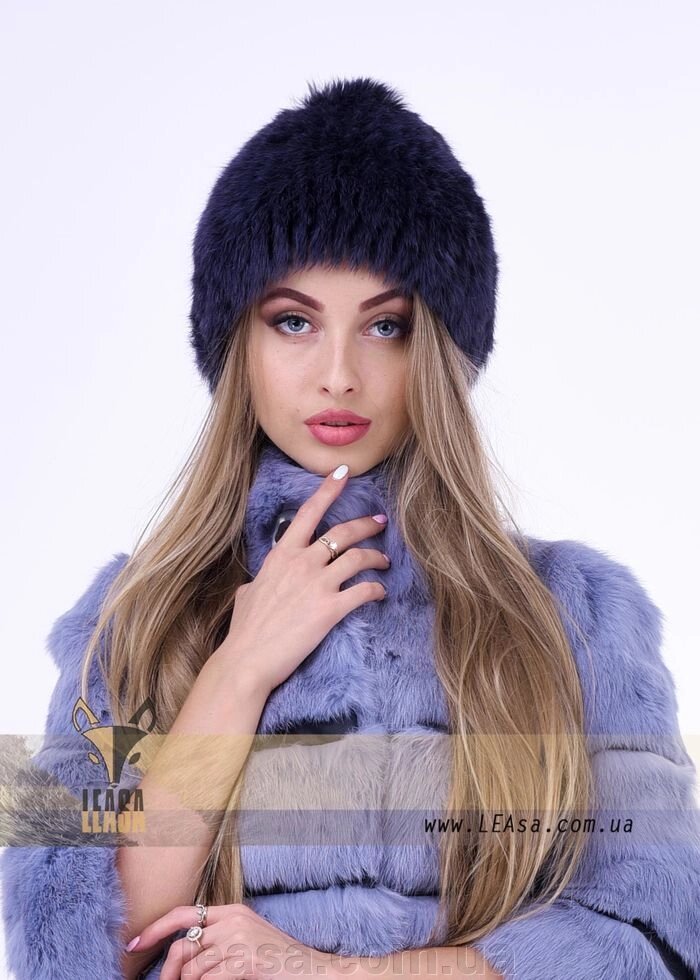 Хутряна жіноча шапка з візерунком від компанії Жіночі шуби, жилети з натурального хутра Українського виробника LeaSa - фото 1