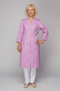 Халат медичний ДІЛЯ жіночий, рожевого кольору з довгим рукавом