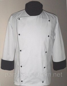 Кітель кухаря білого кольору з чорним кантом