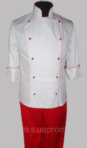 Костюм кухаря Шеф-Кухаря, біла куртка та червоні штани