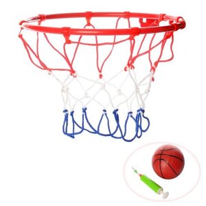 Баскетбольне кільце M 3371 мет., сітка, м'яч, насос, голка, кріплення, кор., 25-26-3 см.