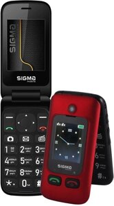 Мобільний телефон Sigma mobile Comfort 50 Shell Duo Type-C DS Бабушкофон чорно-червоний