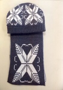 Комплект трикотажний шапка шарф сірий unisex
