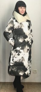 Пуховик пальто жіночий довгий зимовий стьобаний на блискавці кольоровий