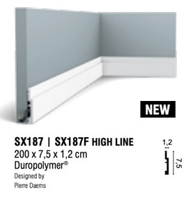 SX187 Гнучкий підлоговий плінтус з поліуретану ORAC DECOR (Орак Декор)
