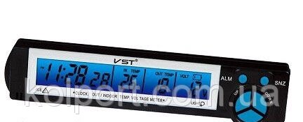 Автомобільний годинник з термометром і вольтметром vst-7043V від компанії Інтернет-магазин "Tovar-plus. Com. Ua" - фото 1