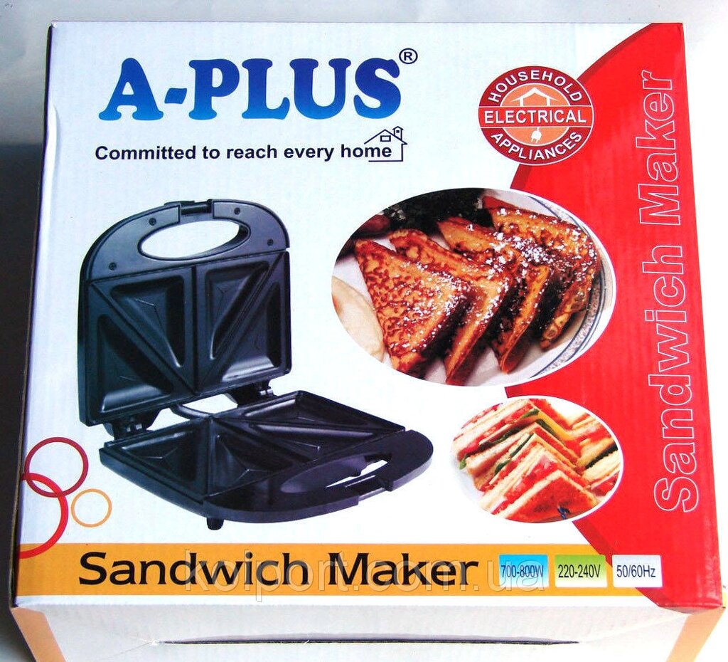 Бутербродница сендвічница A-Plus 2034 від компанії Інтернет-магазин "Tovar-plus. Com. Ua" - фото 1