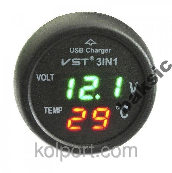 Цифровий авто термометр з вольтметром VST-706 від компанії Інтернет-магазин "Tovar-plus. Com. Ua" - фото 1