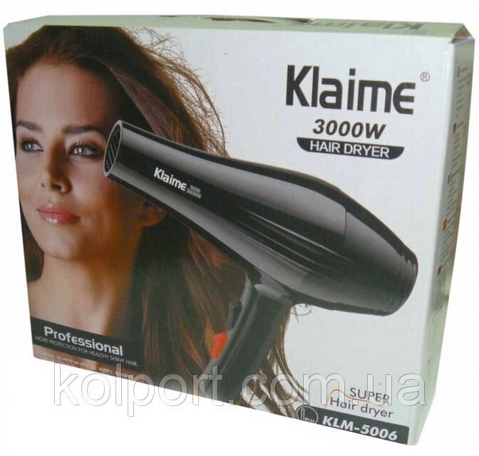 Фен для волосся Klaime klm-5006 3000W, фени для волосся, краса і здоров'я від компанії Інтернет-магазин "Tovar-plus. Com. Ua" - фото 1