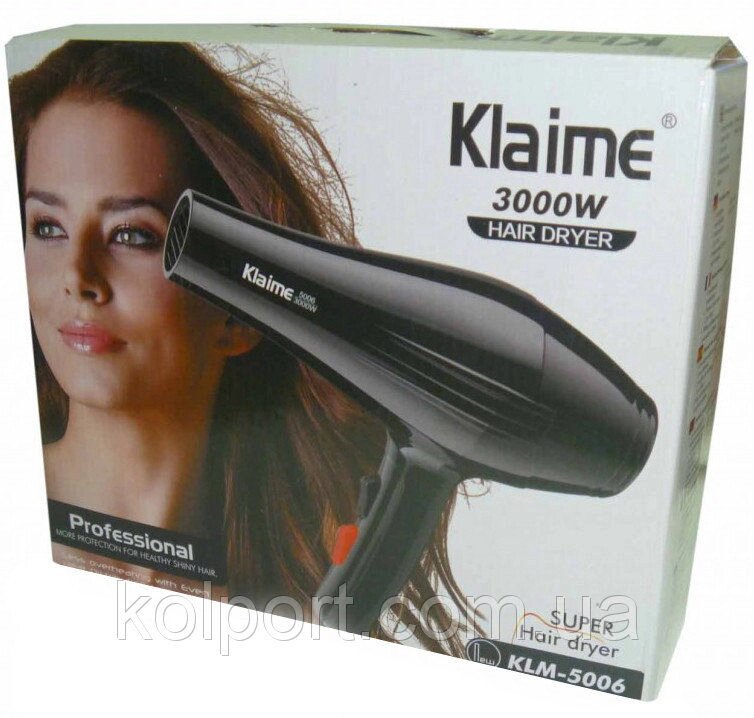 Фен для волосся Klaime klm-5006 3000W від компанії Інтернет-магазин "Tovar-plus. Com. Ua" - фото 1