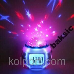 Годинник-будильник з проектором зірок, нічник від компанії Інтернет-магазин "Tovar-plus. Com. Ua" - фото 1