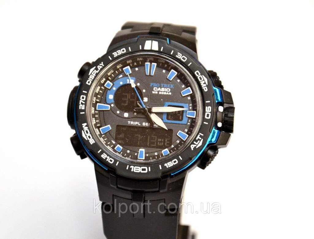 Годинники наручні PRW6000 чорні з синім від компанії Інтернет-магазин "Tovar-plus. Com. Ua" - фото 1