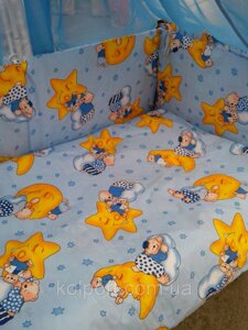 Комплекти в ліжечко для новонароджених Ведмедики на зірках