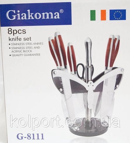 Набір кухонних ножів Giakoma G-8111 з підставкою від компанії Інтернет-магазин "Tovar-plus. Com. Ua" - фото 1