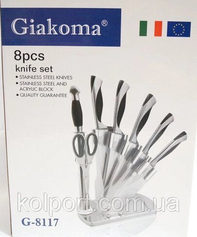Набір кухонних ножів Giakoma G-8117 з підставкою від компанії Інтернет-магазин "Tovar-plus. Com. Ua" - фото 1