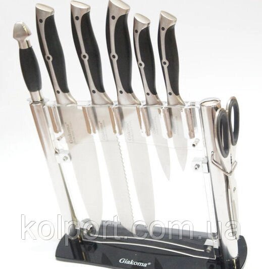Набір кухонних ножів Giakoma G-8119 з підставкою від компанії Інтернет-магазин "Tovar-plus. Com. Ua" - фото 1
