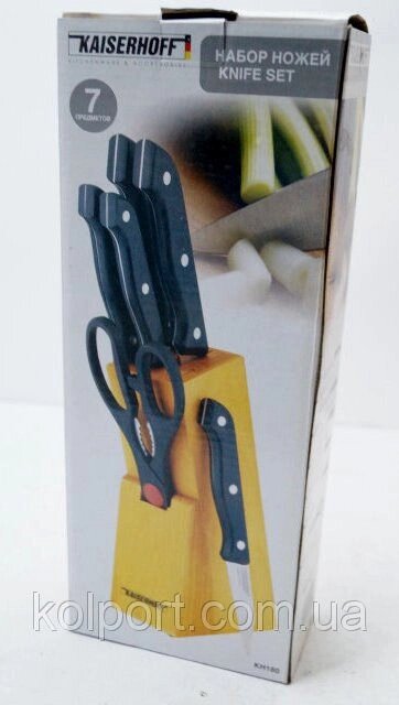 Набір кухонних ножів з підставкою Kaizer Hoff 5 + 1 від компанії Інтернет-магазин "Tovar-plus. Com. Ua" - фото 1