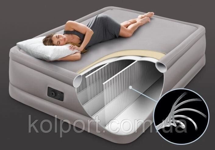 Надувна ліжко з вбудованим насосом на 220в Intex Foam Top High-Rise Airbed 64470 (152х203х51см) від компанії Інтернет-магазин "Tovar-plus. Com. Ua" - фото 1