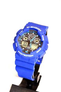 Наручний годинник Casio G-Shock GA-100 (сині), спортивні, чоловічий годинник, електронні, made in Japan