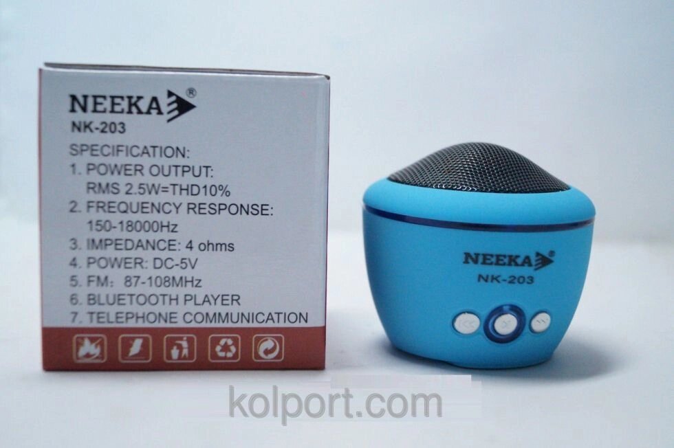 Портативна колонка Neeka bluetooth NK-203, аудіотехніка, електроніка, mp3 колонки, аксесуари для ПК від компанії Інтернет-магазин "Tovar-plus. Com. Ua" - фото 1