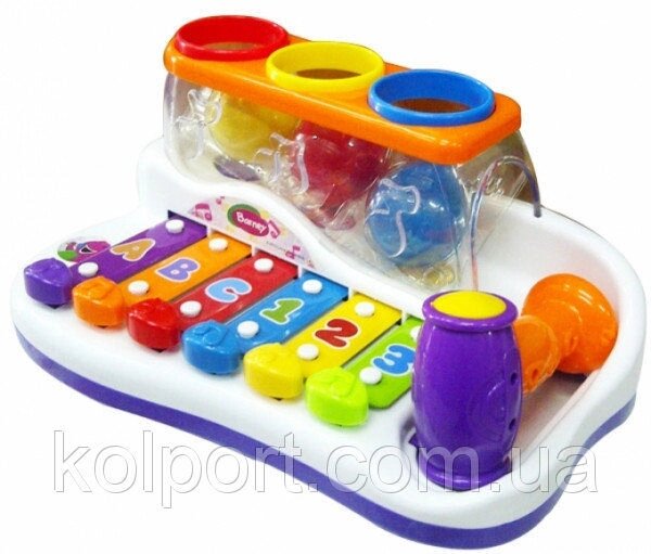 Розвиваюча музична іграшка ксилофон з молоточком 9199 від компанії Інтернет-магазин "Tovar-plus. Com. Ua" - фото 1