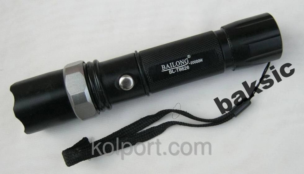 Тактичний ліхтарик BL 8626, 20000W з мет.кнопкой від компанії Інтернет-магазин "Tovar-plus. Com. Ua" - фото 1