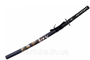 Японська катана самурай, самурайська Katana меч, рукоять зі шнурівкою, піхви з драконом