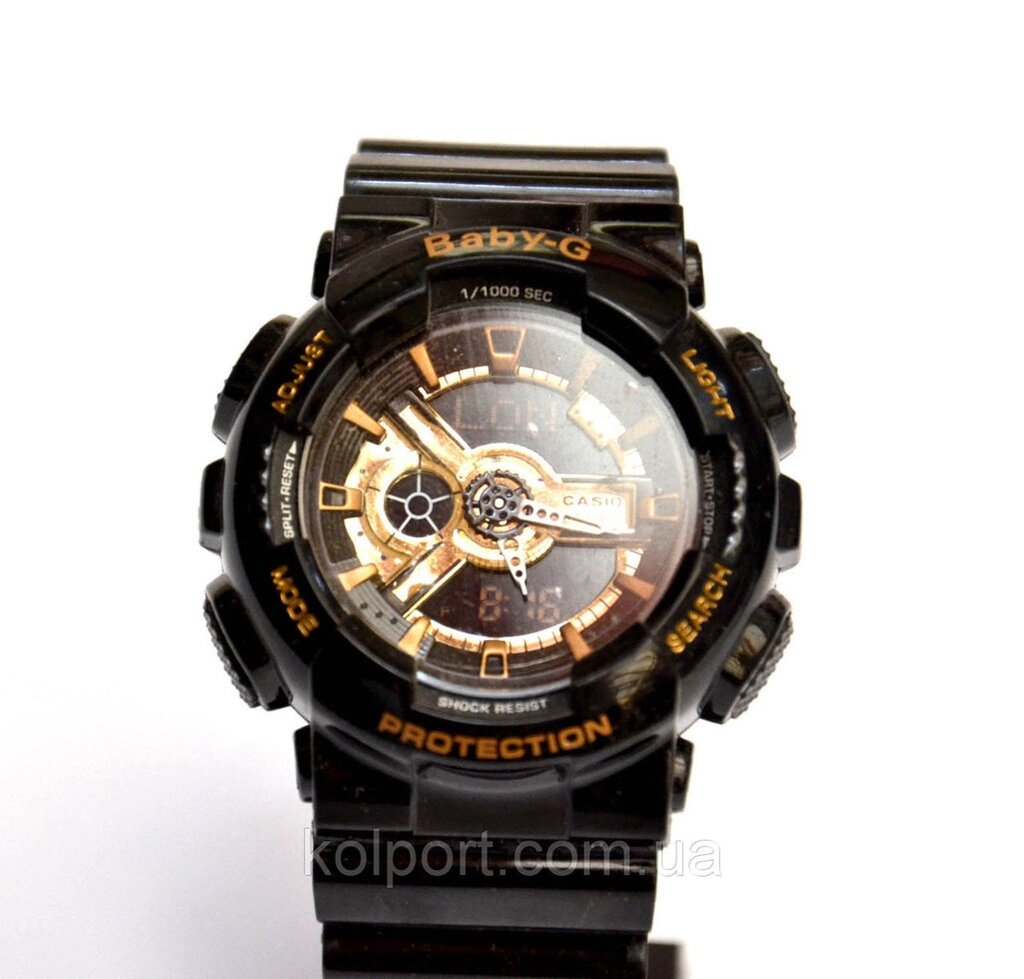 Жіночі наручні годинники Baby-G чорні з золотим від компанії Інтернет-магазин "Tovar-plus. Com. Ua" - фото 1