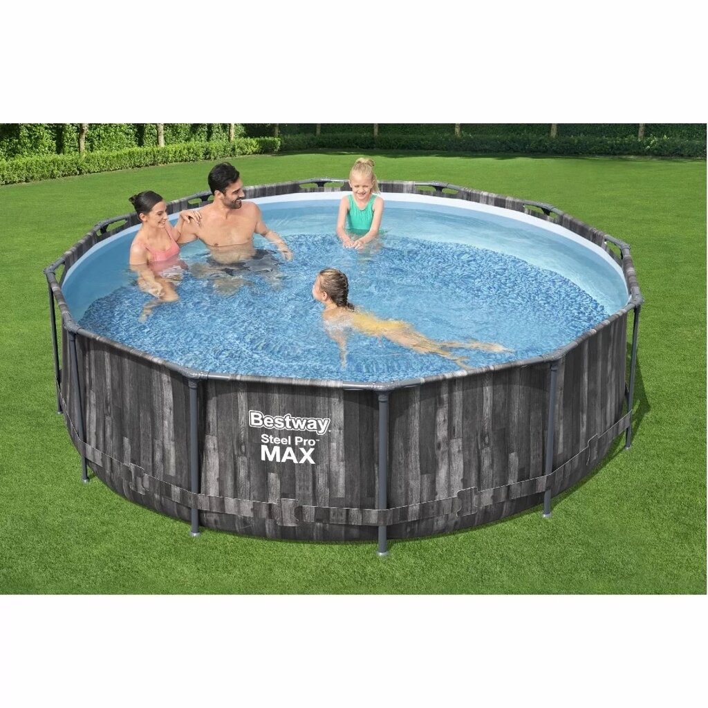 Каркасний басейн Bestway 5614Z (107*427 см., об'єм: 13030 л., картриджний фільтр-насос 3028 л/год, драбина, тент, від компанії CD-Market - фото 1