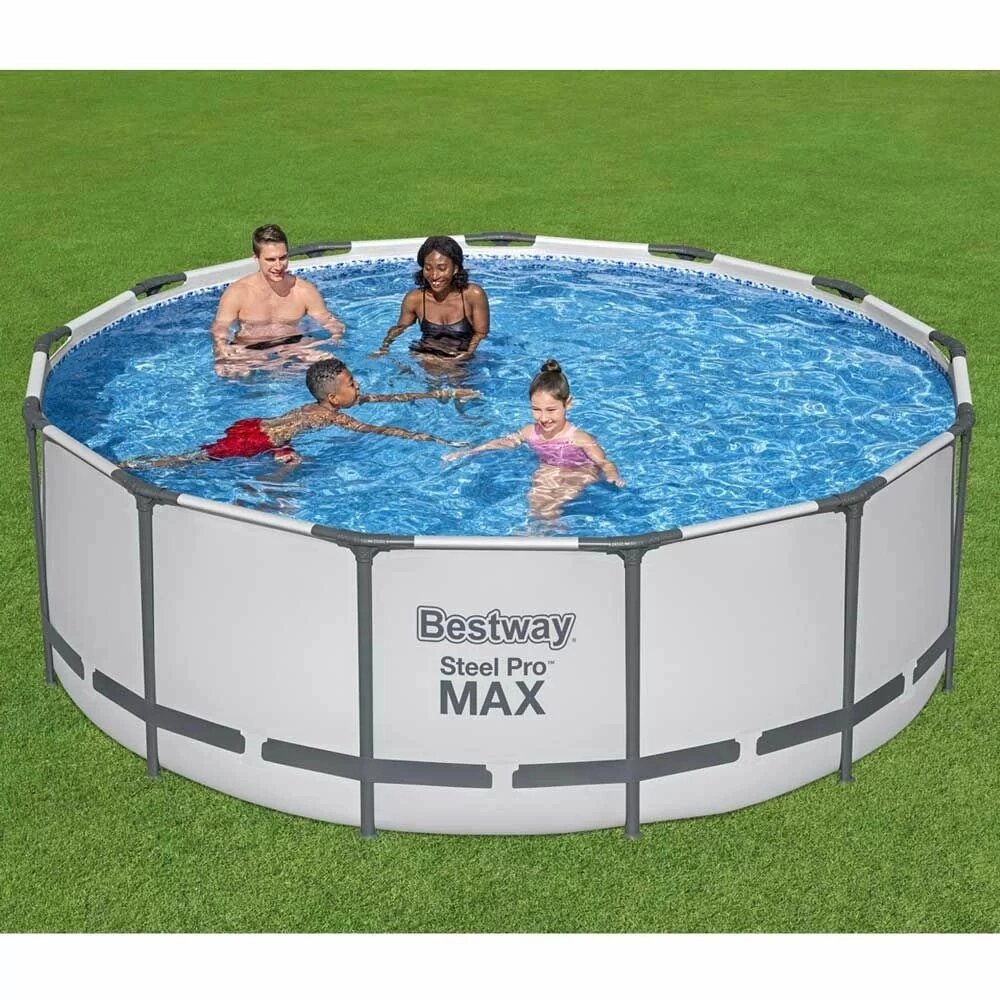 Каркасний басейн Bestway 5618W (122*396 см., об'єм: 12690 л., картриджний фільтр-насос 3028 л/год., драбина, тент, від компанії CD-Market - фото 1