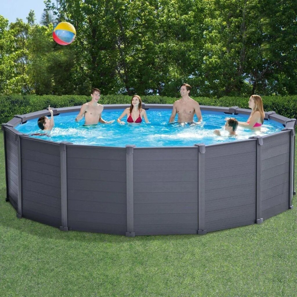 Каркасний басейн Intex 26384 (124*478 см., об'єм: 16805 л., пісочний фільтр-насос 5700 л/год, драбина, тент, підстилка, від компанії CD-Market - фото 1
