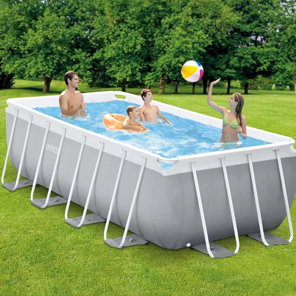 Каркасний басейн Intex 26790 (122*200*400 см., об'єм: 8418 л., картриджний фільтр-насос 2006 л/год, драбина, серія: від компанії CD-Market - фото 1