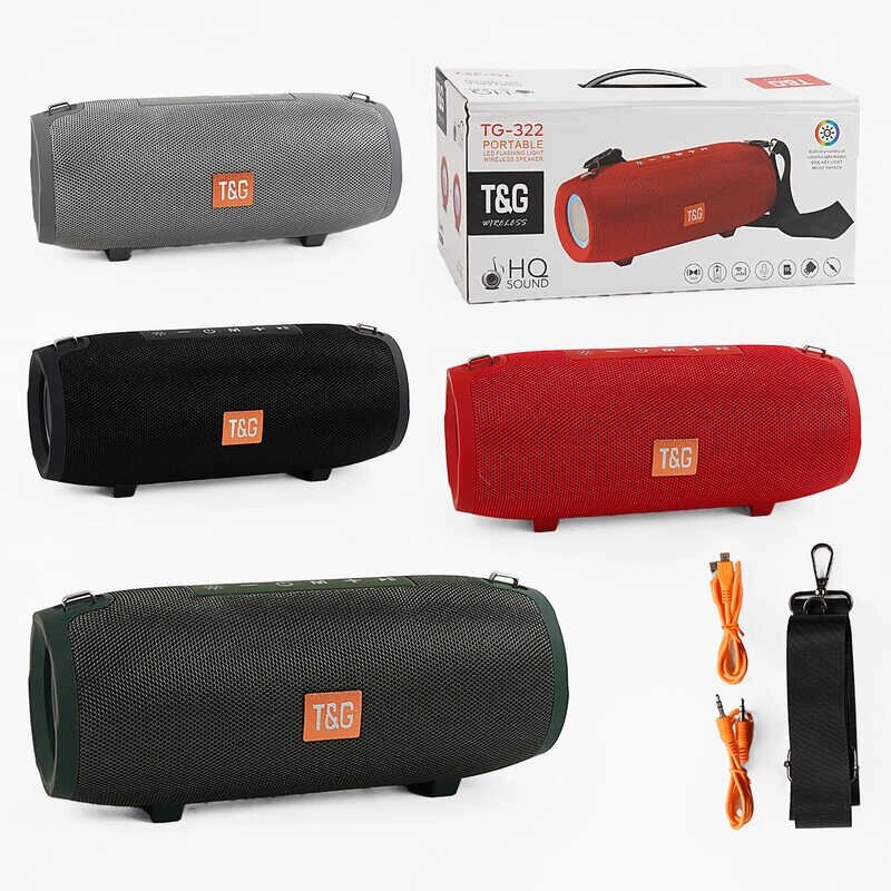 Колонка C 67913 / TG 322 bluetooth, підсвічування, від акумулятора, micro USB, TF-картка, usb-слот, AUX-дріт, в від компанії CD-Market - фото 1