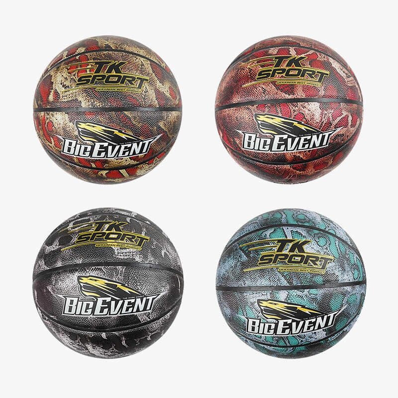 М`яч баскетбольний C 70355 "TK Sport", 4 види, 550 грамів, матеріал PU, розмір №7, (поставляється накачаним на 90%), від компанії CD-Market - фото 1