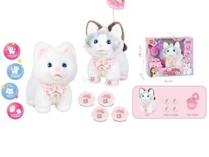 Кошеня 933-87 E ходить, нявкає, скиглить, повідець-пульт керування, на батарейках, висота 23 см, в коробці [Склад