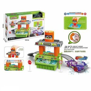 Автомийка 660 S 103 машинка змінює колір, трек, контейнер та бак для води, аксесуари, наліпки, в коробці [Склад