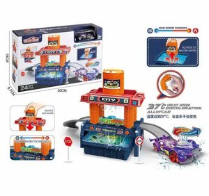 Автомийка 660 S 102 машинка змінює колір, трек, контейнер та бак для води, аксесуари, наліпки, в коробці [Склад