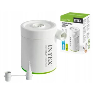 Насос електричний Intex 66637 «Quick-Fill» (живлення: вбудовані акумулятори чи USB 5V/10W, 200 л/хв., 2 насадки,
