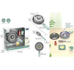 Пательня A 1015-4 розмір: 26.7х16х6.4 см, продукти змінюють колір, звук смаження, підсвічування, харчові продукти,