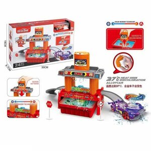 Автомийка 660 S 101 машинка змінює колір, трек, контейнер та бак для води, аксесуари, наліпки, в коробці [Склад