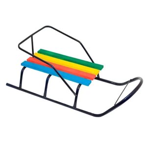 Санки дитячі X-Toys «Класік» (круглі полози, зі спинкою, без ручки, з мотузкою, сталеві, сині, до 60 кг.) [Склад