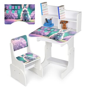 Дитяча парта-трансформер Bambi N 2071-1-1 (регульована висота, стільчик, надбудова для книг) [Склад зберігання: Одеса
