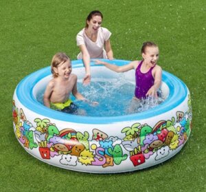 Дитячий надувний басейн BestWay 51121 «Акваріум» (Ø152 см, 51 см, об'єм: 400 л, ненадувне дно, серія: Play Pool) [Склад